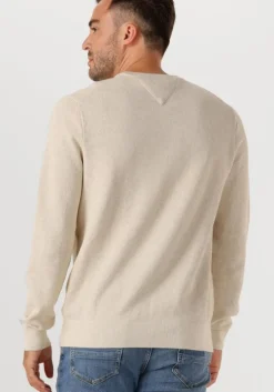 beige tommy hilfiger trui essential structure crew neck