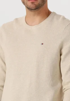 beige tommy hilfiger trui essential structure crew neck