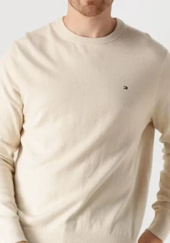 beige tommy hilfiger trui pima org ctn cashmere crew neck
