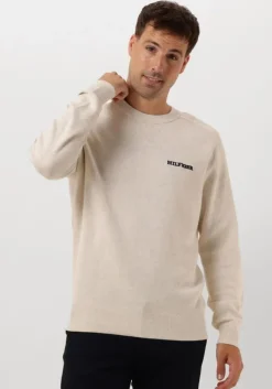 beige tommy hilfiger trui speckledmouline graphic c neck