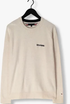beige tommy hilfiger trui speckledmouline graphic c neck