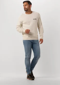 beige tommy hilfiger trui speckledmouline graphic c neck