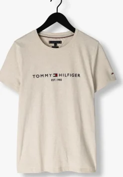 beige tommy hilfiger t-shirt tommy logo tee