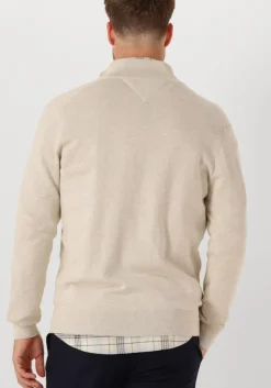 beige tommy hilfiger vest essential cotton zip thru