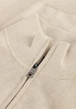 beige tommy hilfiger vest essential cotton zip thru