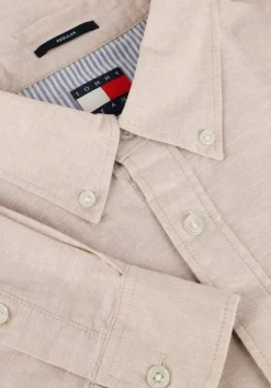beige tommy jeans casual overhemd tjm reg linen blend ls shirt ext