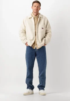 beige tommy jeans casual overhemd tjm reg corduroy shirt