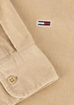 beige tommy jeans casual overhemd tjm reg corduroy shirt