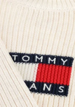 beige tommy jeans coltrui tjw melange trtlnck flag sweater