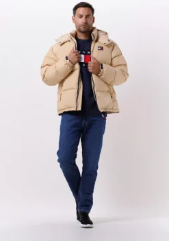 beige tommy jeans gewatteerde jas tjm alaska puffer