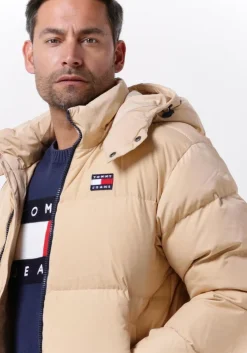 beige tommy jeans gewatteerde jas tjm alaska puffer