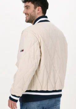 beige tommy jeans jack tjm diamond quilted bomber