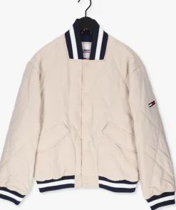 beige tommy jeans jack tjm diamond quilted bomber