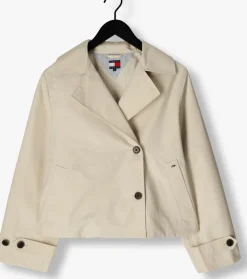 beige tommy jeans jack tjw short trench coat