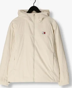 beige tommy jeans jack tjm super lt poly jacket ext