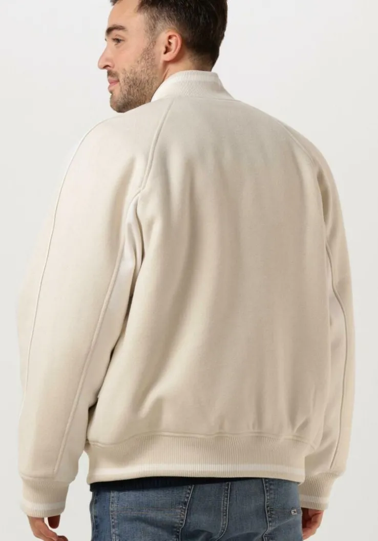 beige tommy jeans jack tjm wool varsity bomber