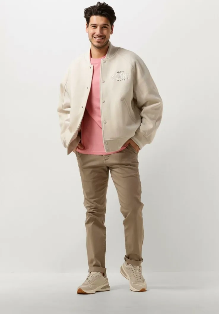 beige tommy jeans jack tjm wool varsity bomber