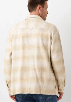 beige tommy jeans overhemden tjm badge check overshirt