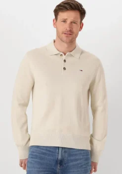 beige tommy jeans polo tjm slim essential polo sweater