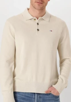 beige tommy jeans polo tjm slim essential polo sweater