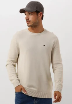 beige tommy jeans sweater tjm slim essntls c-neck sweater