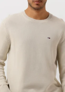 beige tommy jeans sweater tjm slim essntls c-neck sweater