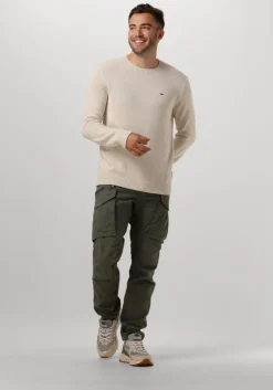 beige tommy jeans sweater tjm slim essntls c-neck sweater