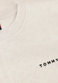 beige tommy jeans sweater tjm reg linear crew ext