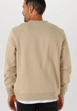 beige tommy jeans sweater tjm reg badge crew ext