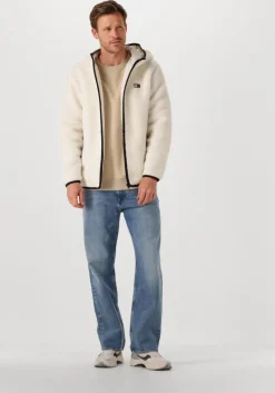 beige tommy jeans sweater tjm reg badge crew ext