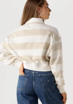 beige tommy jeans tops & t-shirts tjw boxy badge polo hwk