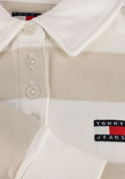 beige tommy jeans tops & t-shirts tjw boxy badge polo hwk