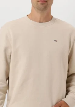 beige tommy jeans trui tjm reg s flag crew