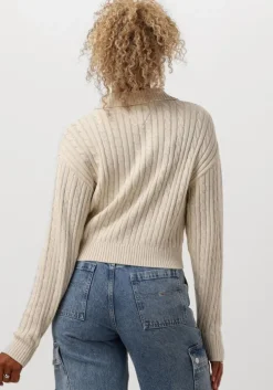 beige tommy jeans trui tjw cable rugby sweater