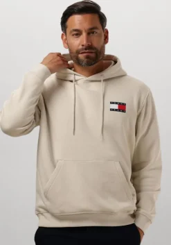 beige tommy jeans truien/vesten tjm reg essential flag hood ext