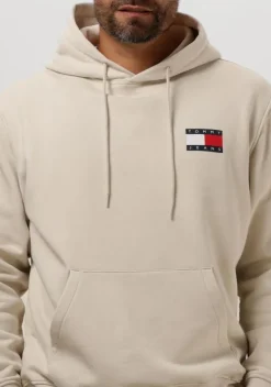 beige tommy jeans truien/vesten tjm reg essential flag hood ext