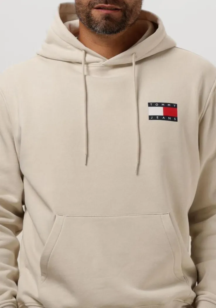 beige tommy jeans truien/vesten tjm reg essential flag hood ext