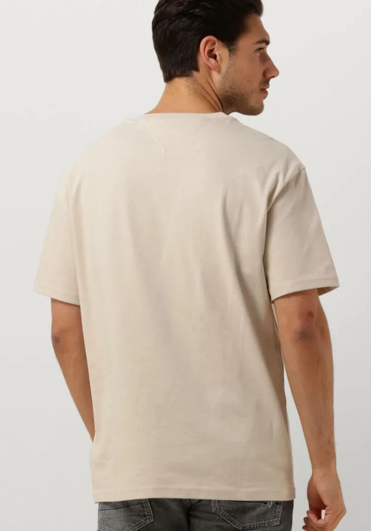 beige tommy jeans t-shirt tjm reg s new classics tee ext