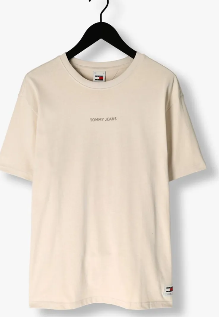 beige tommy jeans t-shirt tjm reg s new classics tee ext
