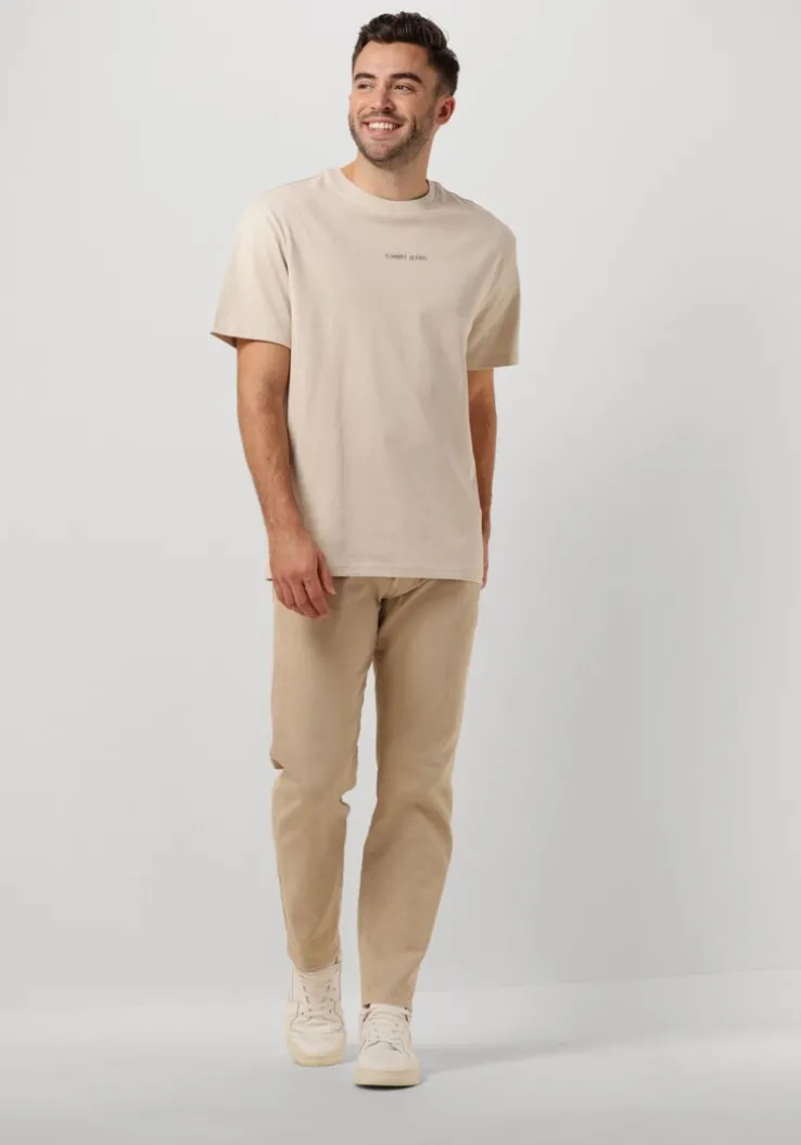 beige tommy jeans t-shirt tjm reg s new classics tee ext