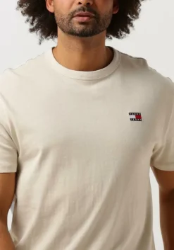 beige tommy jeans t-shirt tjm reg badge tee ext