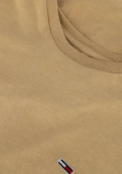 beige tommy jeans t-shirt tjm xslim jaspe htr tee ext