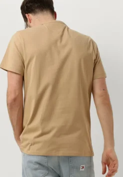 beige tommy jeans t-shirt tjm slim rib detail tee