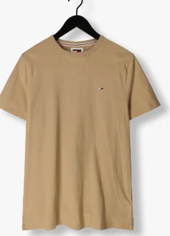 beige tommy jeans t-shirt tjm slim rib detail tee