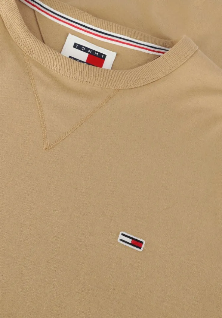 beige tommy jeans t-shirt tjm slim rib detail tee