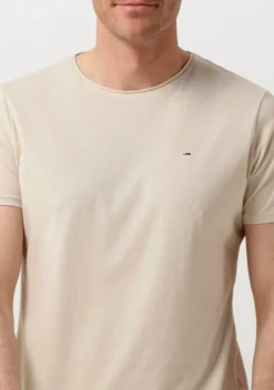 beige tommy jeans t-shirt tjm xslim jaspe c neck