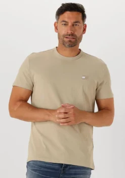 beige tommy jeans t-shirt tjm reg badge tee ext