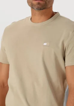 beige tommy jeans t-shirt tjm reg badge tee ext