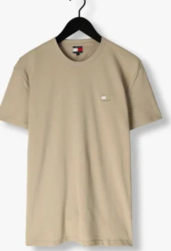 beige tommy jeans t-shirt tjm reg badge tee ext