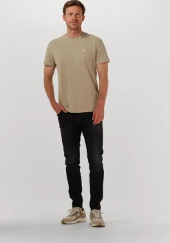 beige tommy jeans t-shirt tjm reg badge tee ext